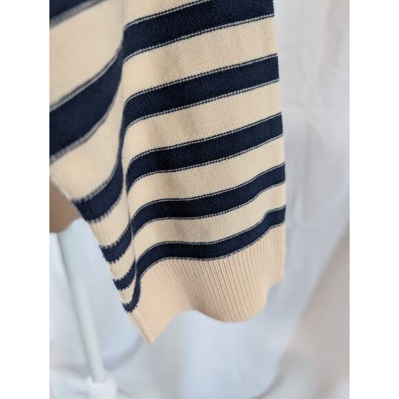NEW Truth by Republic Sweater Ivory Blue Stripes Women's Size Medium Preppy NWT - Picture 4 of 16